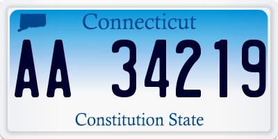 CT license plate AA34219