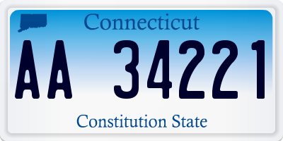 CT license plate AA34221