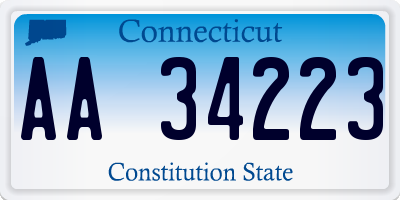 CT license plate AA34223