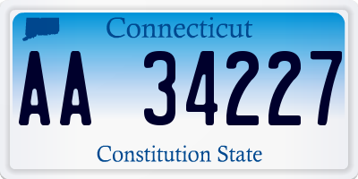 CT license plate AA34227