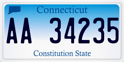 CT license plate AA34235