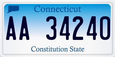 CT license plate AA34240