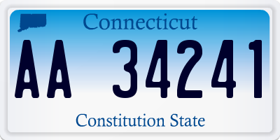 CT license plate AA34241