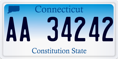 CT license plate AA34242