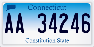 CT license plate AA34246