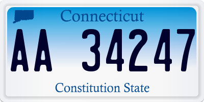 CT license plate AA34247