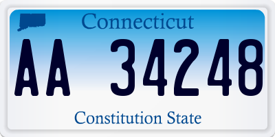 CT license plate AA34248