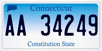 CT license plate AA34249