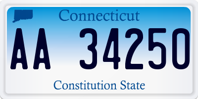 CT license plate AA34250