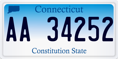 CT license plate AA34252