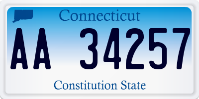CT license plate AA34257