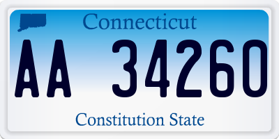 CT license plate AA34260