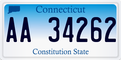 CT license plate AA34262