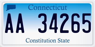 CT license plate AA34265