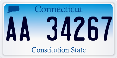 CT license plate AA34267