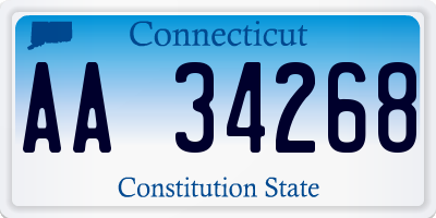 CT license plate AA34268