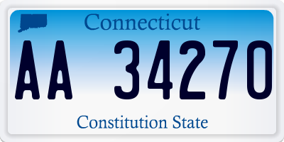 CT license plate AA34270