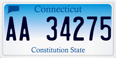 CT license plate AA34275
