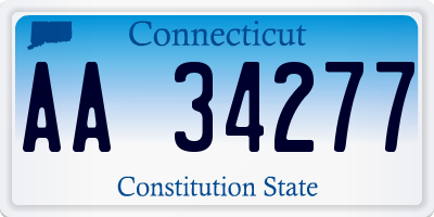 CT license plate AA34277