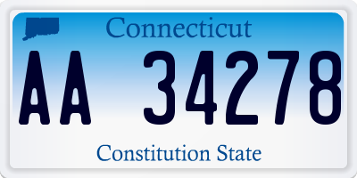 CT license plate AA34278