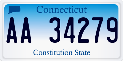 CT license plate AA34279