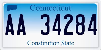 CT license plate AA34284