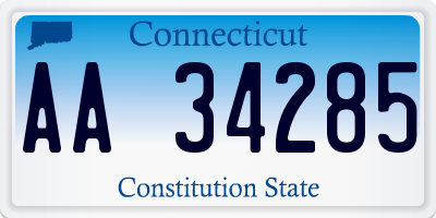 CT license plate AA34285