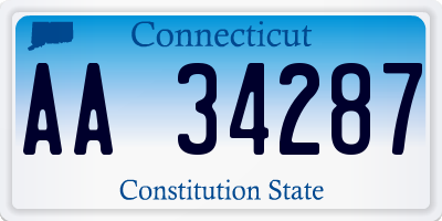 CT license plate AA34287