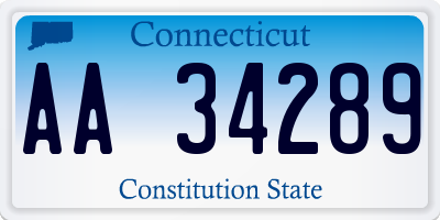 CT license plate AA34289