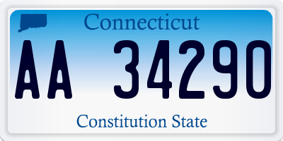 CT license plate AA34290