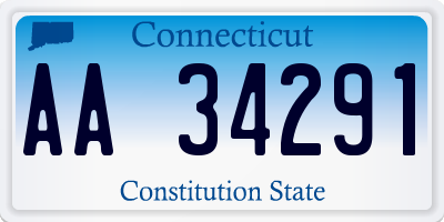 CT license plate AA34291