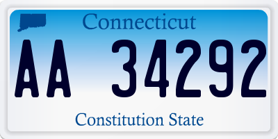 CT license plate AA34292