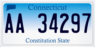 CT license plate AA34297