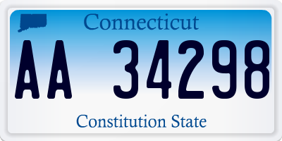 CT license plate AA34298