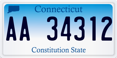 CT license plate AA34312