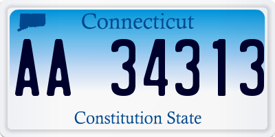 CT license plate AA34313