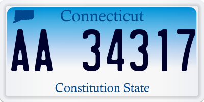 CT license plate AA34317