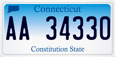 CT license plate AA34330