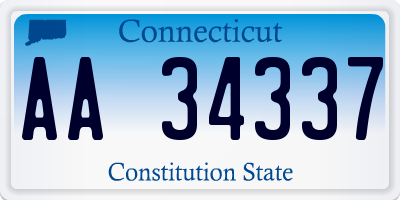 CT license plate AA34337