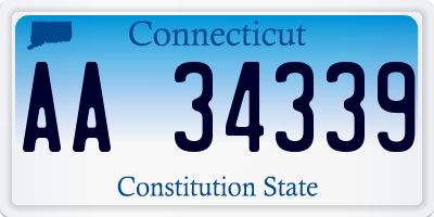 CT license plate AA34339