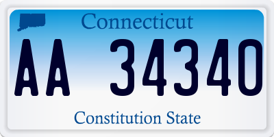 CT license plate AA34340