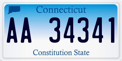 CT license plate AA34341