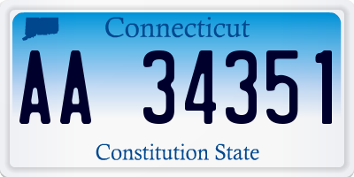 CT license plate AA34351