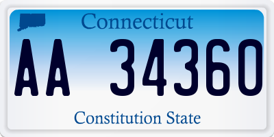 CT license plate AA34360
