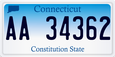 CT license plate AA34362
