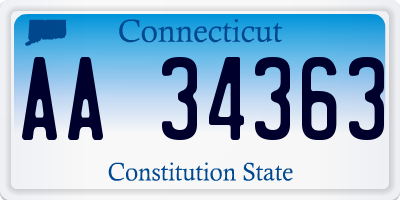 CT license plate AA34363