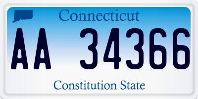 CT license plate AA34366