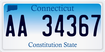 CT license plate AA34367