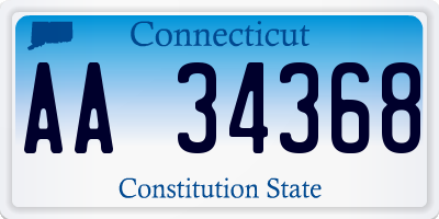 CT license plate AA34368