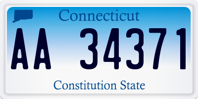 CT license plate AA34371